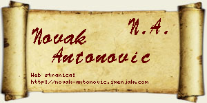 Novak Antonović vizit kartica